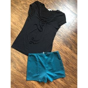 Paneled Holiday Shorts